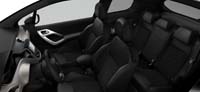 Intérieur Mi-cuir Club Nappa/Alcantara Loze Noir Mistral Peugeot 208